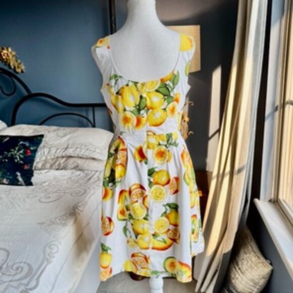Banana Republic White w Yellow Lemons Cotton Dress - Picture 6 of 15